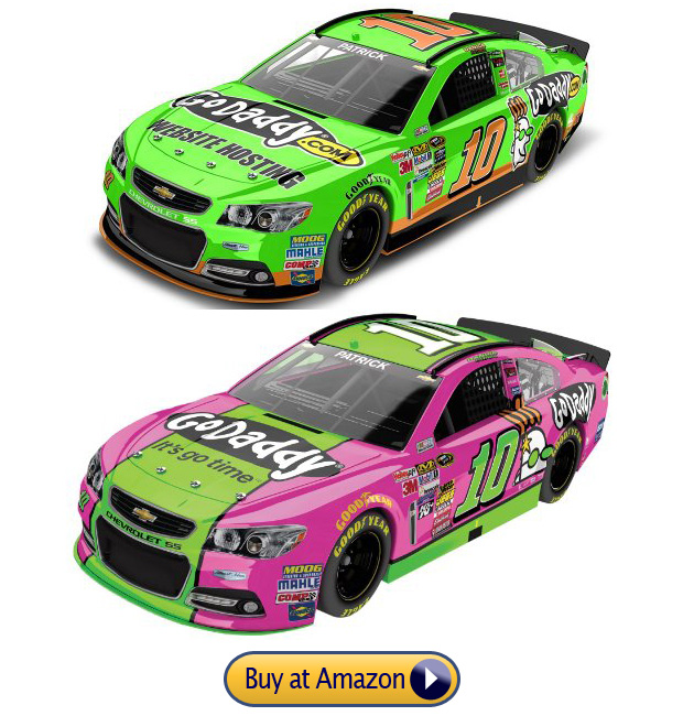 Danica Patrick Nascar Chevy Godaddy Car #10 Dark Green and Pink